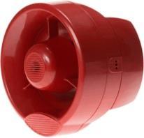 17128 Sirene/WM65/DC/rot/100 CWS/SOUR Die konventionelle Mehrtonsirene CWS/SOUR besteht aus einem runden, roten Kunststoffgehäuse und ist für die Montage im Außen- und Innenbereich geeignet.