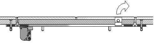 bauseits auf das Türblatt geklebt, mit 12,5 GK + 6 mm Fliesenbett Fliesenstärke 8 und 10 mm auf nfrage möglich Durch Druck auf das Türblatt entriegeln die Schnäpper und es wird aus dem Rahmen
