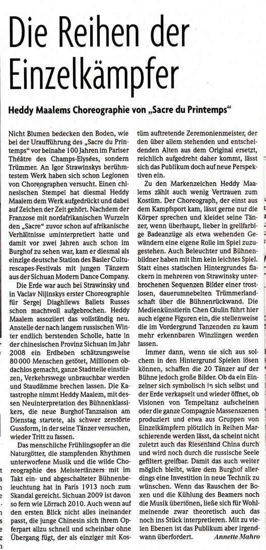 Titel: Badische Zeitung Ausgabe: 14.10.2010 Seite: Zeitraum: 14.