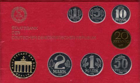 175,- Minisatz 1990 6812 Minisatz 1990 1 Pfennig bis 2 Mark und Medaille "Plutus"... prfr Orig. 150,- Minisatz 1988 6806 Minisatz 1988 1 Pfennig bis 2 Mark und Medaille "Strecken".