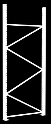 KOMPONENTEN aus 2 Ständerprofilen mit Fußplatten diagonale und horizontale Ausfachungen aus verzinkten C-Profilen mit Stützenprofilen verschraubt Traversen höhenverstellbar im Raster von 50