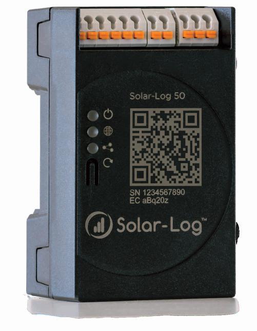 2 Solar-Log Hardwarefamilie Optimiert für Kleinanlagen Gateway für eine schnelle Installation Solar-Log 50 Das Gateway Datenübertragung zu Solar-Log WEB Enerest Klein und kompakt, ideal zur Montage