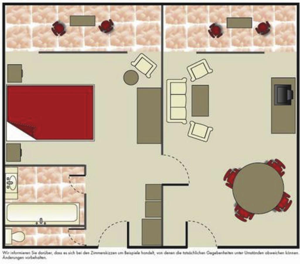 Wohnbeispiel: Doppelzimmer Zimmerskizze Familienzimmer 2 DZ nebeneinander Familienzimmer 2 DZ nebeneinander (FZX2), 2 Doppelzimmer mit Verbindungstür, ca.