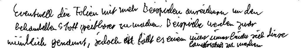 7.) Welche Anregungen/Verbesserungsvorschläge haben Sie für dieses