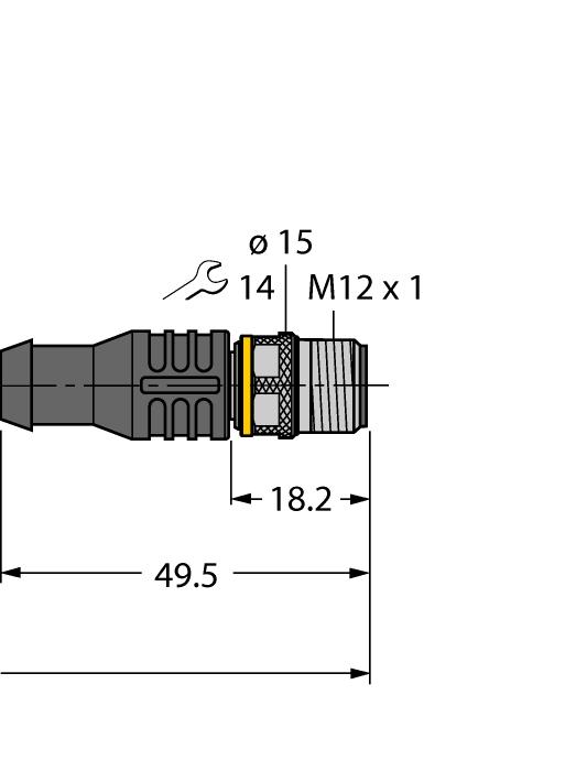 15m, Mantelmaterial: PUR, schwarz; culus-zulassung; Adapterleitung für Sensoren mit Analogausgang auf Pin 2, zum Anschluss