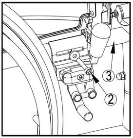 3.5 Einstellen der Bremsen L WARNUNG: Verletzungsgefahr Bremsen dürfen nur vom Fachhändler eingestellt werden. So stellen Sie die Bremsen ein: 1. Bauen Sie die Räder gemäß den Anweisungen in 2.2 an.