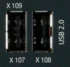 X107, X108 - Connector description Description X107/X108: USB port (USB 2.0) For connecting USB flash drive (USB 2.0) for AutoCopy purposes.