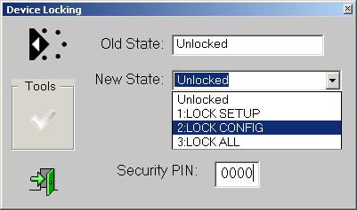 drei ist, erhalten Sie folgende Ausgabe für - nicht verriegelt: 0003 - verriegelt: 0103 Setzen erfordert die Eingabe der aktuelle PIN zur Ausführung des Kommandos: <PIN> <gewünschte Verriegelung>.