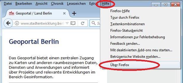 3. Firefox 3.1. Version überprüfen Starten Sie den Firefox.