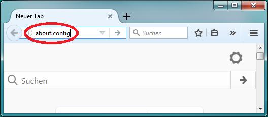 3.3. JavaScript aktivieren Geben Sie in die Adresszeile des Browsers about:config ein.