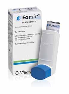 PRODUKTE 17 Forair 12 μg Formoterol BEI ASTHMA UND COPD*, ** Bezeichnung Anzahl Inhalationen PZN 1 Inhalator Forair 1 x 120 11531858 Dosierung 2 x 1 Inhalation tgl.