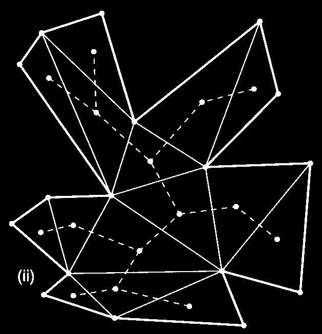 Hilfssatz: In jeder Triangulation T eines einfachen Polygons existiert ein Dreieck, das nur eine Diagonale als Kante hat (wo die anderen beiden Kanten also Polygonkanten sind). Beweis: indirekt.