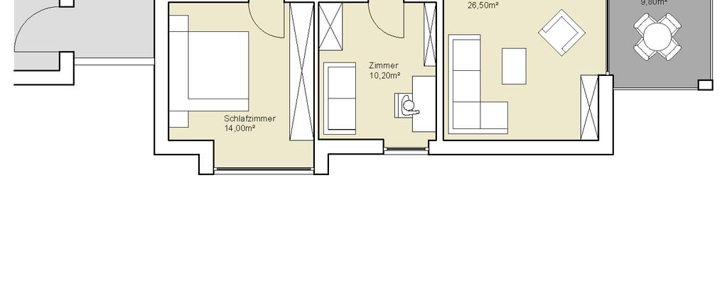 Obergeschoss W 16 3 ZKB,, Balkon Eingang/Garderobe Flur 5,10m² 6,50m² 6,00m²