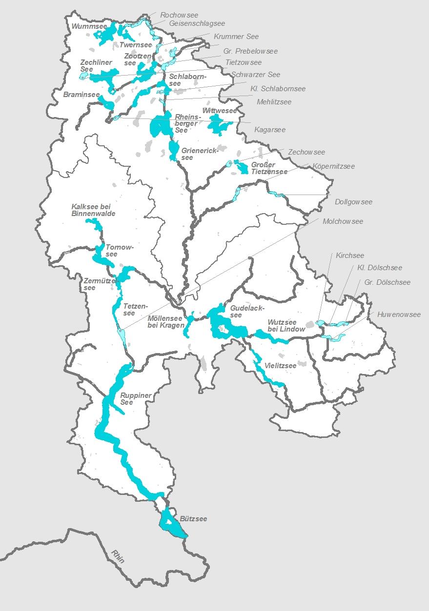 Dollgower See 17,9 ha Köpernitzsee 26,0 ha Giesenschlagsee 34,3 ha Krummer See 14,2 ha Großer Dölschsee 21,4 ha Mehlitzsee