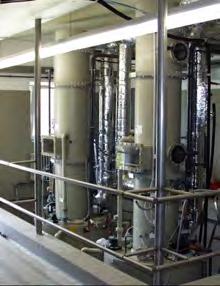 128 Abbildung 4: Zweistufiges Abluftreinigungsverfahren mit Abluftwäsche und Biofiltration zur Ammoniak- und Staubabscheidung mit integrierter Stickstoffrückgewinnung und Beseitigung von