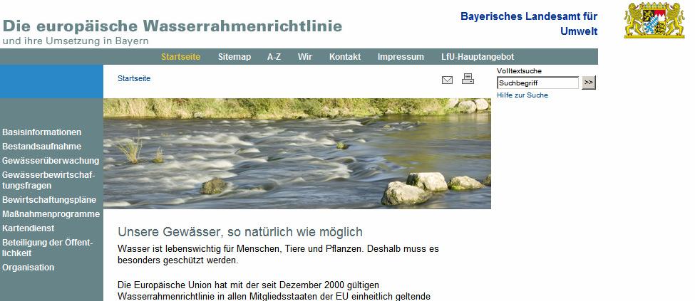 Kartendienst Gewässerbewirtschaftung Bayern Hintergrundinformationen zum programm Detail-Informationen zu
