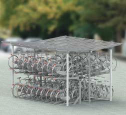 Anlagen kommen auch regelrechte Fahrradparkhäuser mit bewachten Abstellplätzen in Frage.