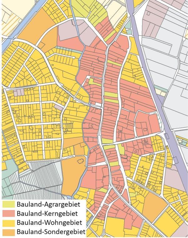 Abb. 2: Gegenüberstellung des Schwarzplans der Straßendorfstruktur in der KG