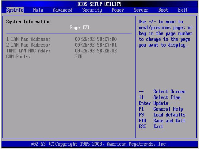 System-Information-Fenster Bild 3: "SysInfo" Fenster, Seite 2 Die Seite 1 des Fensters System Information zeigt