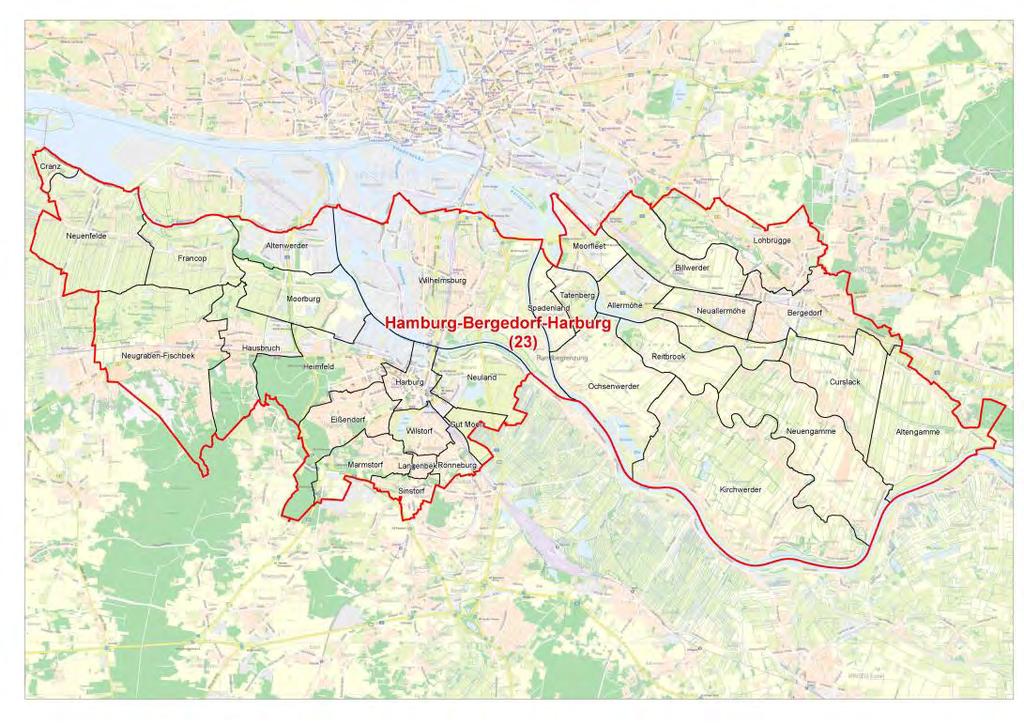 Allgemeines Wahlkreiseinteilung Wahlkreis 23 Hamburg-Bergedorf-Harburg Der Wahlkreis