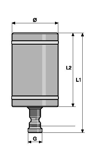 1.8 Hydraulisches/Mechanisches Zubehör Druckwindkessel PP Volumen Anschluss Ø L1 L2 Bestell-Nr.