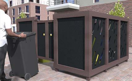 Spielplatz-Zubehör Abfallbehälter 50 L mit Verkleidung aus Recycling-Kunststoff-