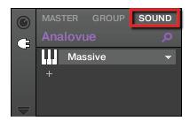 Klicken Sie links vom Pattern-Editor auf den Namen des Sound-Slots (Analovue), um diesen Sound-Slot anzuwählen. 2.