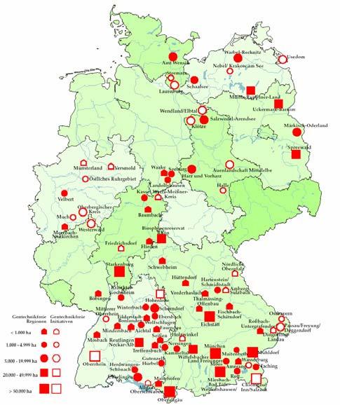Gentechnikfreie Regionen Europa: 172 Regionen fordern Schutz der gentechnikfreien Produktion Deutschland: > 90 gentechnikfreie Regionen in fast allen Bundesländern > 25 000 Landwirte > 860 000 Hektar