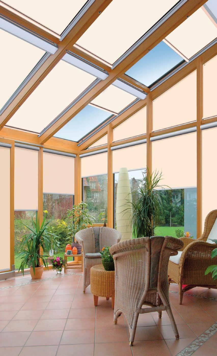 Plafond-Rollos Wunschklima im Inneren Mit WAREMA Plafond-Rollos sorgen Sie für ideale Bedingungen in Wintergärten und unter Glasdächern in