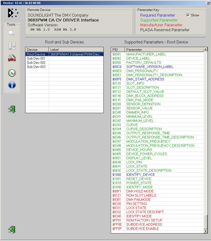 DMX RDM Der Decoder 3616PWM-H RDM ist voll kompatibel zum DMX RDM Standard 1.0.