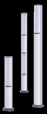 Opţional coloana poate fi livrată şi cu două bariere fotoelectrice, sau cu o barieră fotoelectrică şi un modul luminos cu leduri.