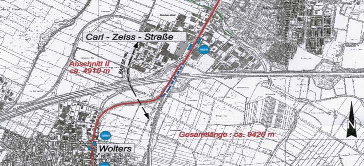 Aktiv Lösungskonzept basierend auf vorgelegten Studien Phase II Planung B 6 neu Gesamtlänge ca. 3,76 km Einspuriger Ausbau der Linie 5 bis Brinkum (Wolters).