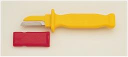 Kabel- und Papiermesser mit 50 mm langer, gebogener Klinge aus Original Solinger-Messerstahl, Handgriff zähelastisch und