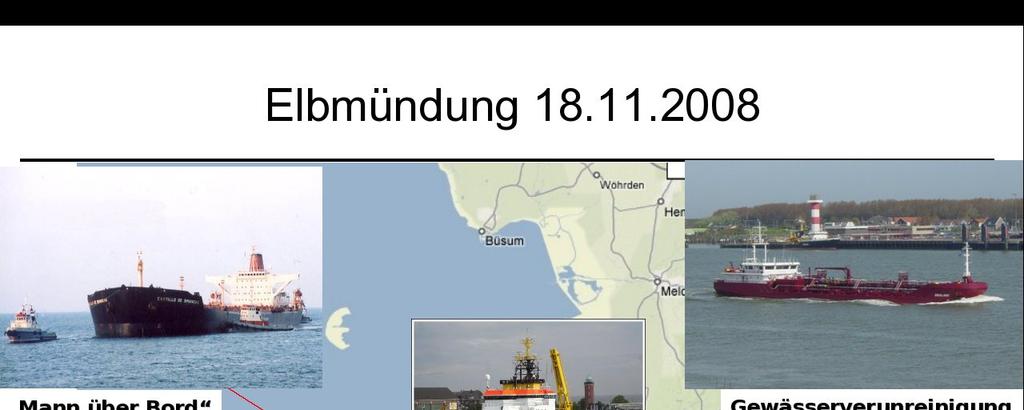 Die für Seenotrettung zuständige Leitstelle in Bremen (MRCC) und das Havariekommando werden verständigt. Der Seenotrettungskreuzer "Hermann Helms" wird entsandt.