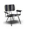 Grey. Base in acciaio fi nitura Raw Black. Side and Lounge chair: shell in aniline-dyed ash plywood.