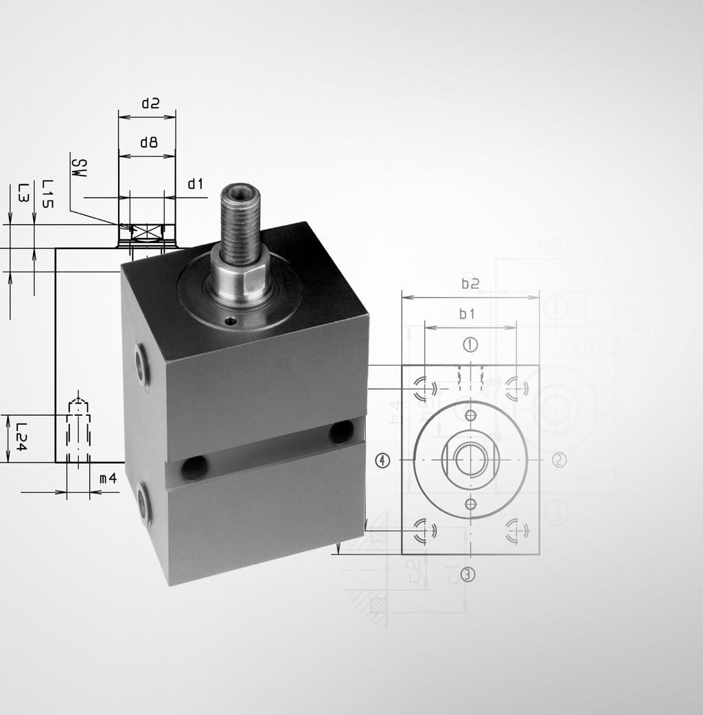 HEB Hydraulik-Blockzylinder Block cylinders Vérins blocs Typ: Nenndruck: Prüfdruck: Max.