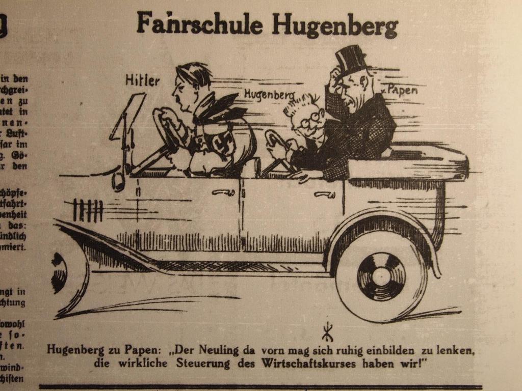 Das ist eine Karikatur aus dem Vorwärts vom 1. Februar 1933.