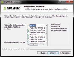 Installation MADRIX -Software und Treiber Legen Sie die mitgelieferte CD in das CD-ROM-Laufwerk Ihres betriebsbereiten Computers ein. Die Installation von MADRIX beginnt daraufhin automatisch.