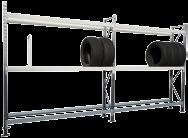 Durch die längere Distanz der Rahmen passen auch grössere Einheiten ins Regal. Stabilität Durch die robusten Rahmen und Träger ist eine hohe Eigen- Stabilität gewährleistet.