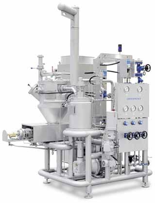 The upper vacuum chamber can also be equipped with an agitator and can be used for the caramelization of toffee masses (Caraflex ).