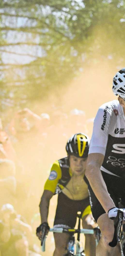 30 Sport NZZ am Sonntag 22. Juli 2018 Eskann nureinen geben Vor der Schlusswoche der Tour de France liegt Titelverteidiger Chris Froome mehr als eineinhalb Minuten hinter Geraint Thomas.