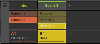 Ein Arrangement erstellen Zugang zum Song-View Im Song-View reihen Sie Scenes auf, um letztlich Ihr Arrangement zu erzeugen.