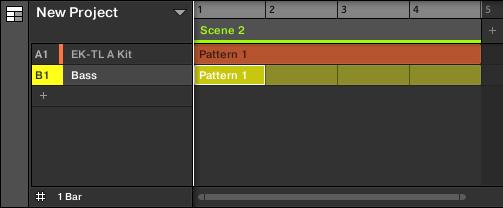 Ein Arrangement erstellen Sections verwalten Die gewählte Scene wird der Section hinzugefügt. Um mit Ihrem Controller im Song-View eine Scene einer Section zuzuweisen: 1.