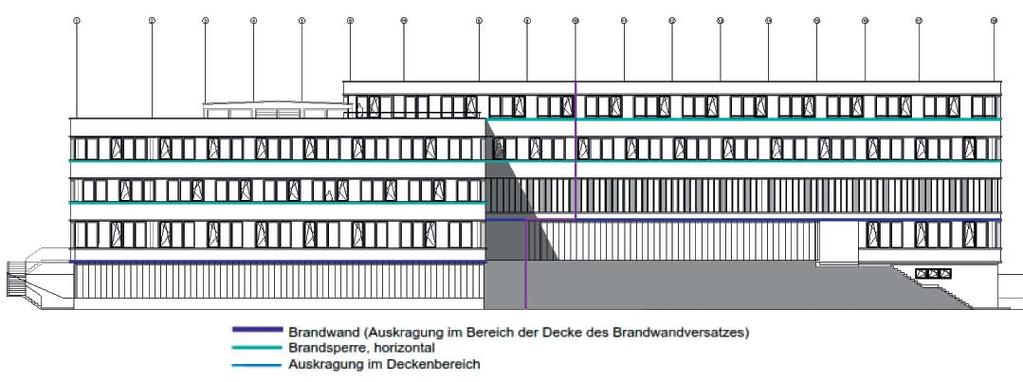 Abb. 5: Detailplanung der Anschlusspunkte Brandwand an Holzfassade Zeichnung: Roswag Architekten Zeichnung: Eberl-Pacan Architekten + Ingenieure Brandschutz Abb.