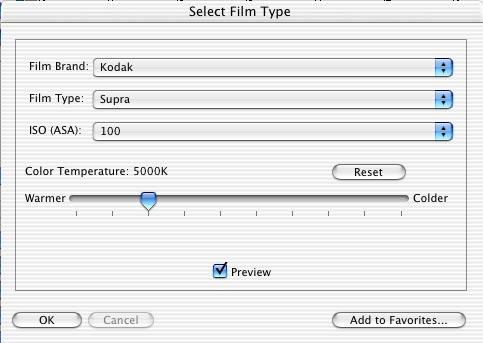 Sie müssen die Filmtypattribute im Fester Filmtyp wählen, siehe unten, einstellen.