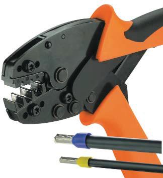Crimpwerkzeuge Crimping tools PZ 10 SQR Crimpwerkzeug mit Vierkantcrimp für (nach DIN 46228 Teil 1 und 4) mit und ohne Kunststoffkragen.