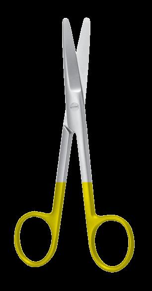 Chirurgische- und Präparierscheren mit Hartmetalleinlagen Surgical- and dissecting scissors with tungsten carbide inserts Feine chirurgische Scheren mit Hartmetalleinlagen Delicate surgical scissors