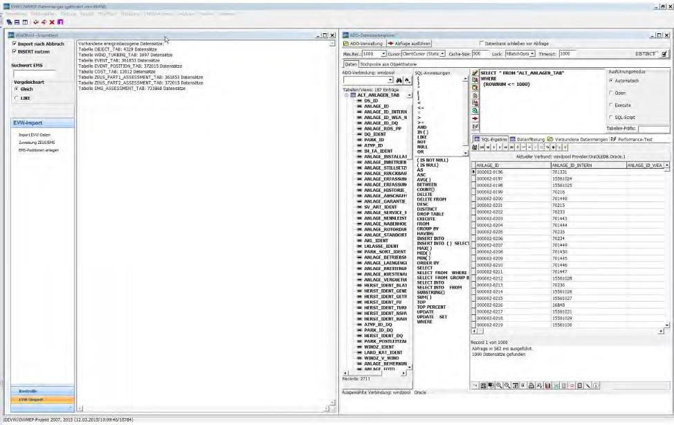 Darstellung der Abbildung 79: Weitere Tools zum Datentransfer Neben den allgemeinen Analysen wurden für den Projektpartner ENERTRAG verschiedene Spezialanalysen durchgeführt.