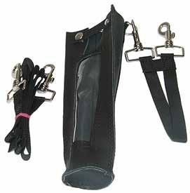 MT-006-00369 Carrier Bag, leather, black with window, incl. shoulder belt and waist clip Tragetasche, Leder, schwarz mit Sichtfenster, inkl.