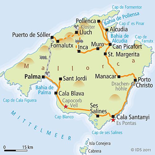 1. Tag Anreise Playa de Palma Individuelle Anreise nach Mallorca. Ab Flughafen erreichen Sie Ihr Starthotel am besten per Taxi. 2.